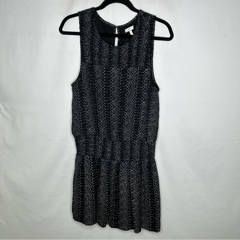 JOIE Silk Black & White Sleeveless Dress in Large